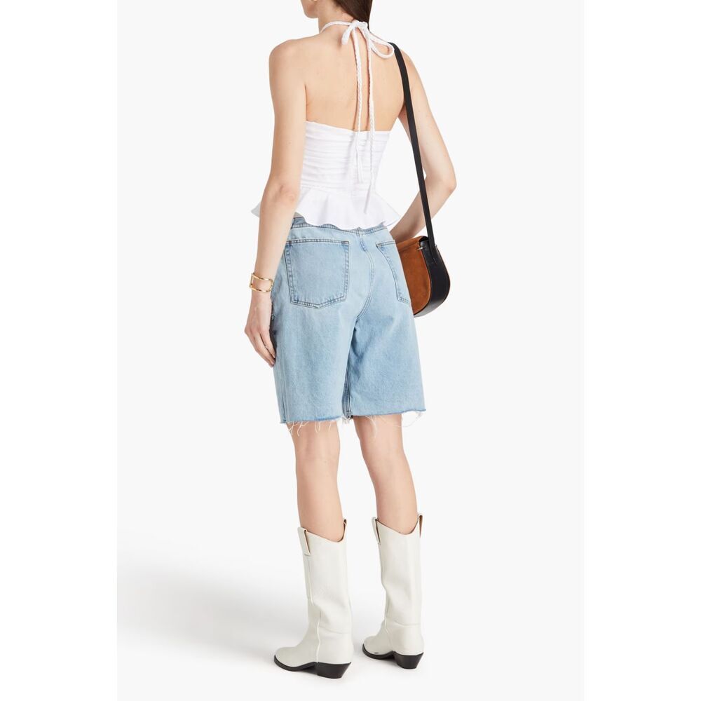 VERONICA BEARD stretch-cotton poplin halterneck crop top - Picture 2 of 7
